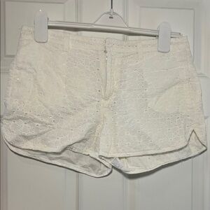 Madewell High Waist White Eyelet Shorts
